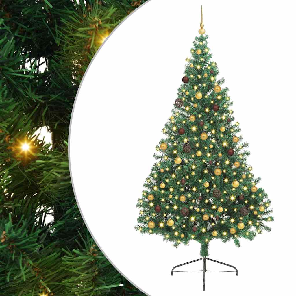 vidaXL Sztuczna choinka z oświetleniem na Boże Narodzenie 240 cm PVC