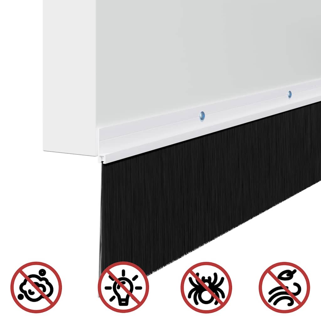 vidaXL Uszczelki z szczotką do drzwi na zatrzask 2 pcs Biały 100 cm