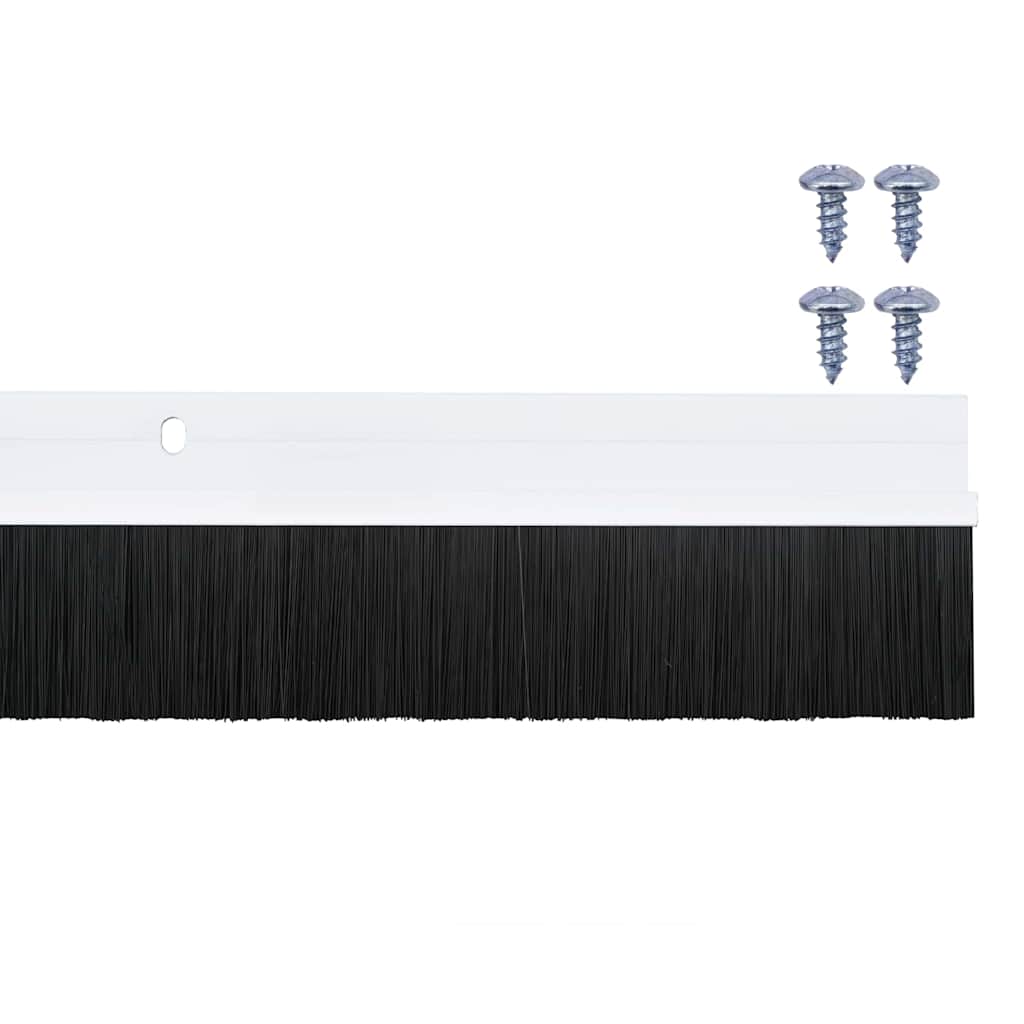 vidaXL Uszczelki z szczotką do drzwi na zatrzask 6 pcs Biały 100 cm