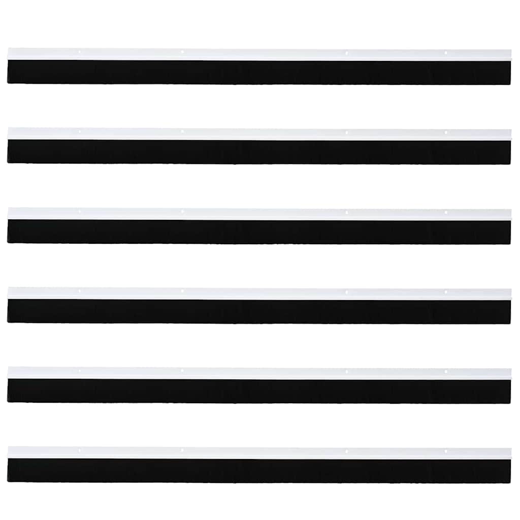 vidaXL Uszczelki z szczotką do drzwi na zatrzask 6 pcs Biały 100 cm