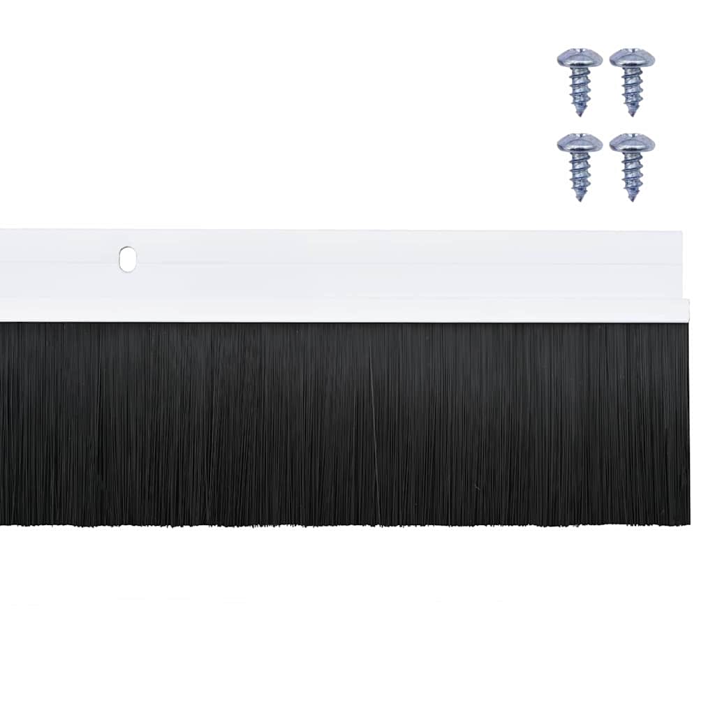 vidaXL Uszczelki z szczotką do drzwi na zatrzask 6 pcs Biały 100 cm