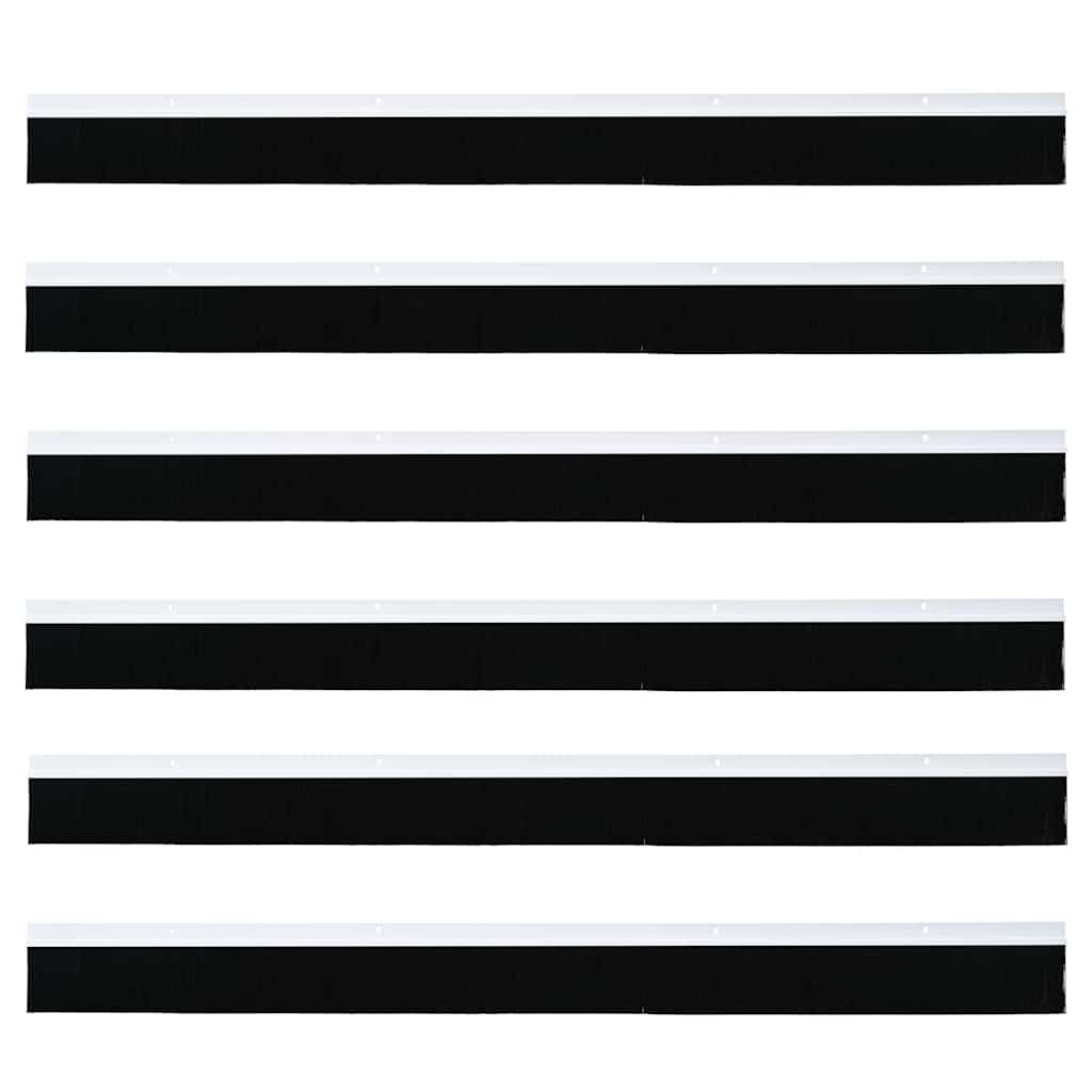vidaXL Uszczelki z szczotką do drzwi na zatrzask 6 pcs Biały 100 cm