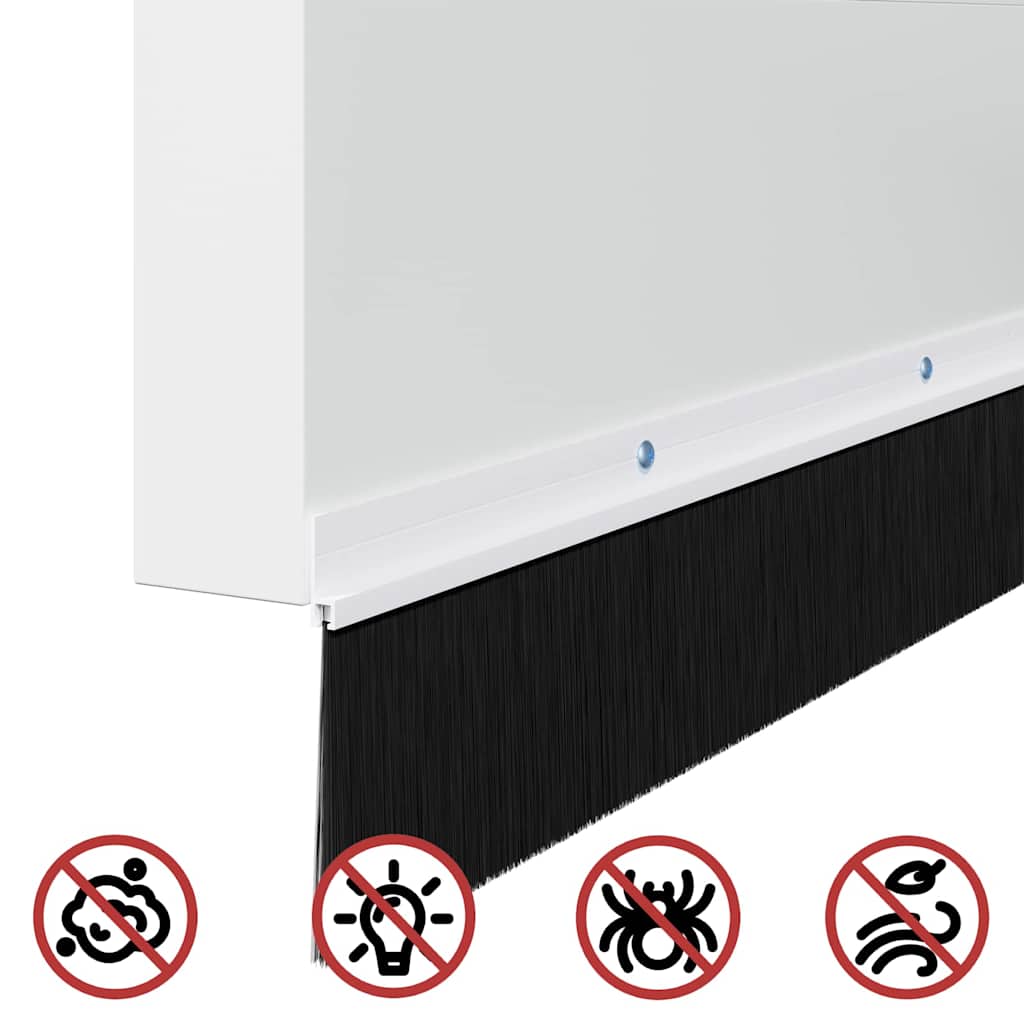 vidaXL Uszczelki z szczotką do drzwi na zatrzask 6 pcs Biały 100 cm