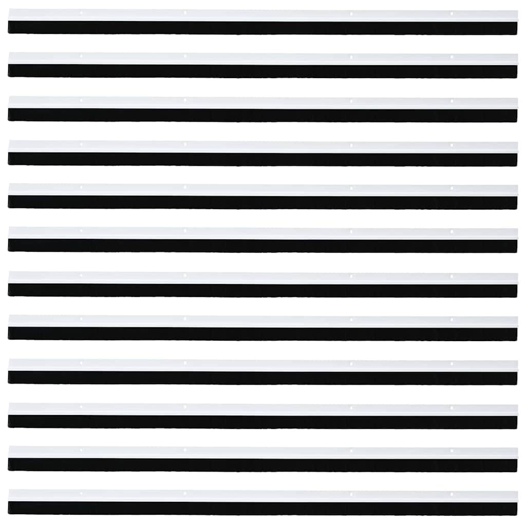 vidaXL Uszczelki z szczotką do drzwi na zatrzask 12 pcs Biały 100 cm