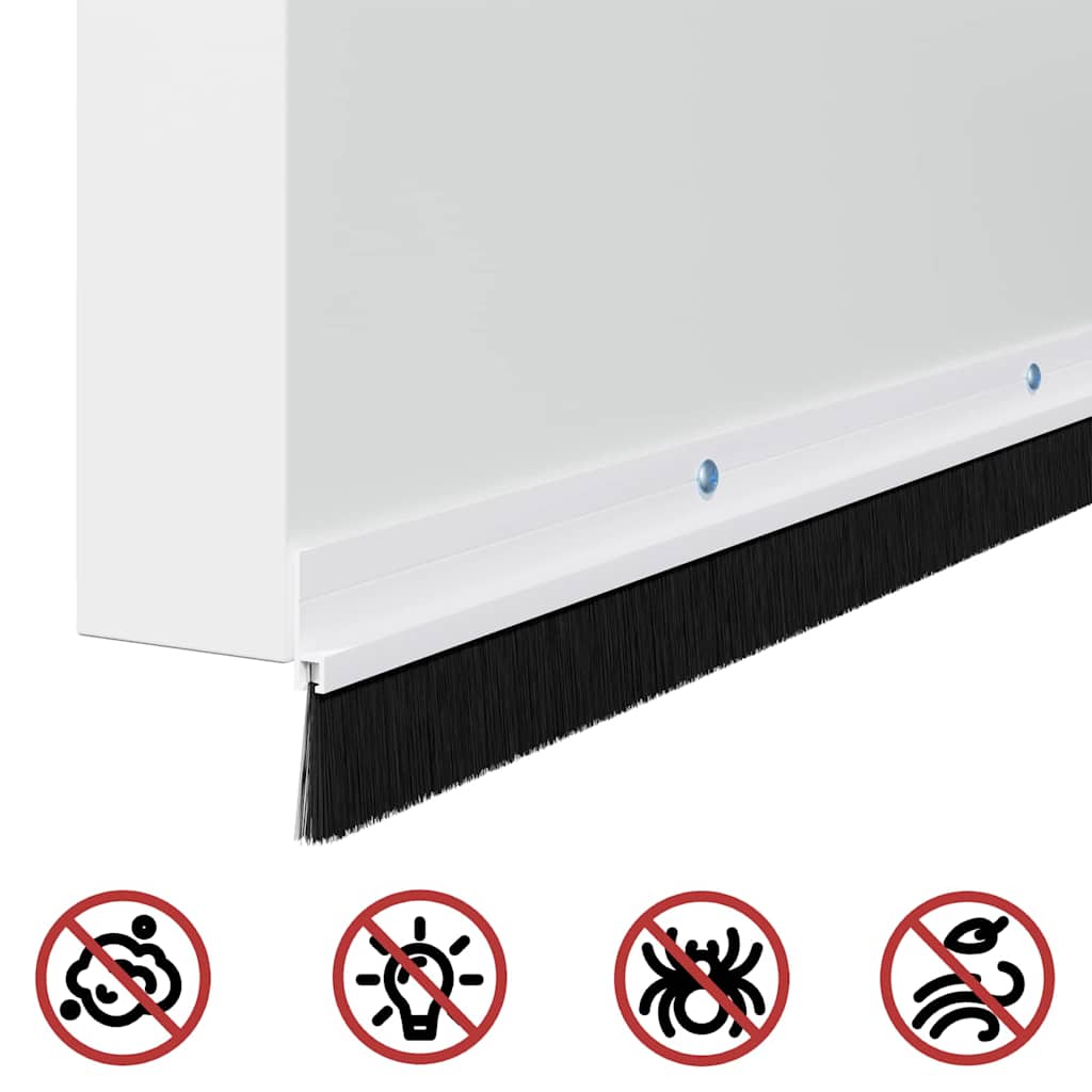 vidaXL Uszczelki z szczotką do drzwi na zatrzask 12 pcs Biały 100 cm