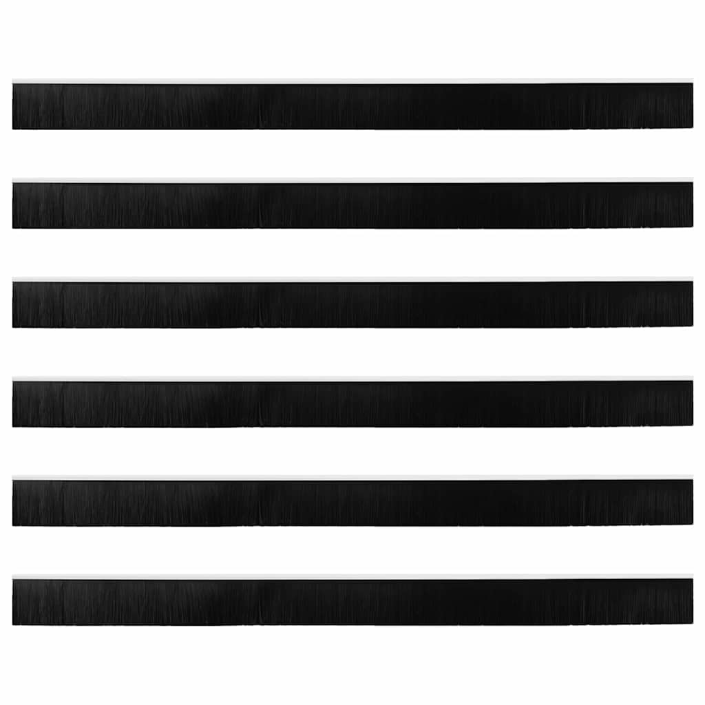vidaXL Uszczelki z szczotką do drzwi na zatrzask 6 pcs Biały 100 cm