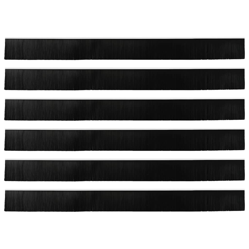 vidaXL Uszczelki z szczotką do drzwi na zatrzask 6 pcs Biały 100 cm