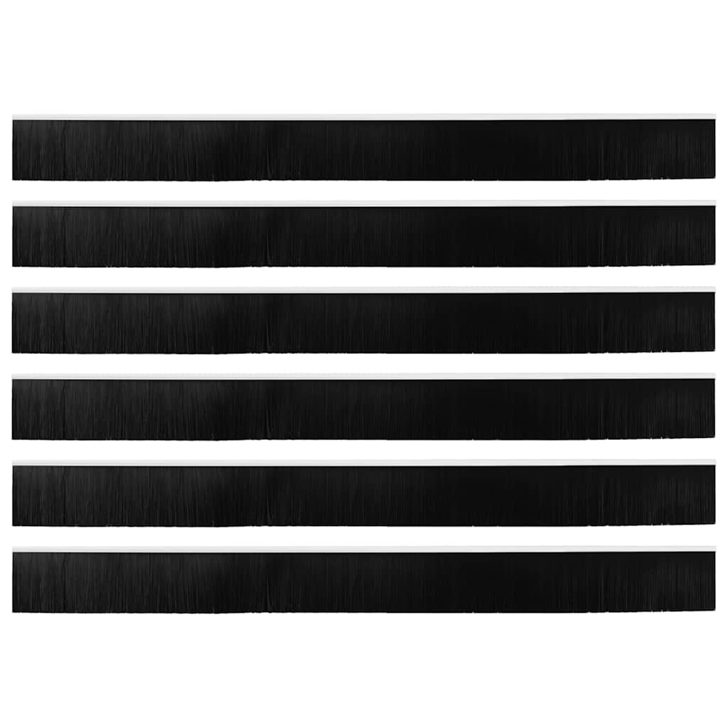 vidaXL Uszczelki z szczotką do drzwi na zatrzask 6 pcs Biały 100 cm
