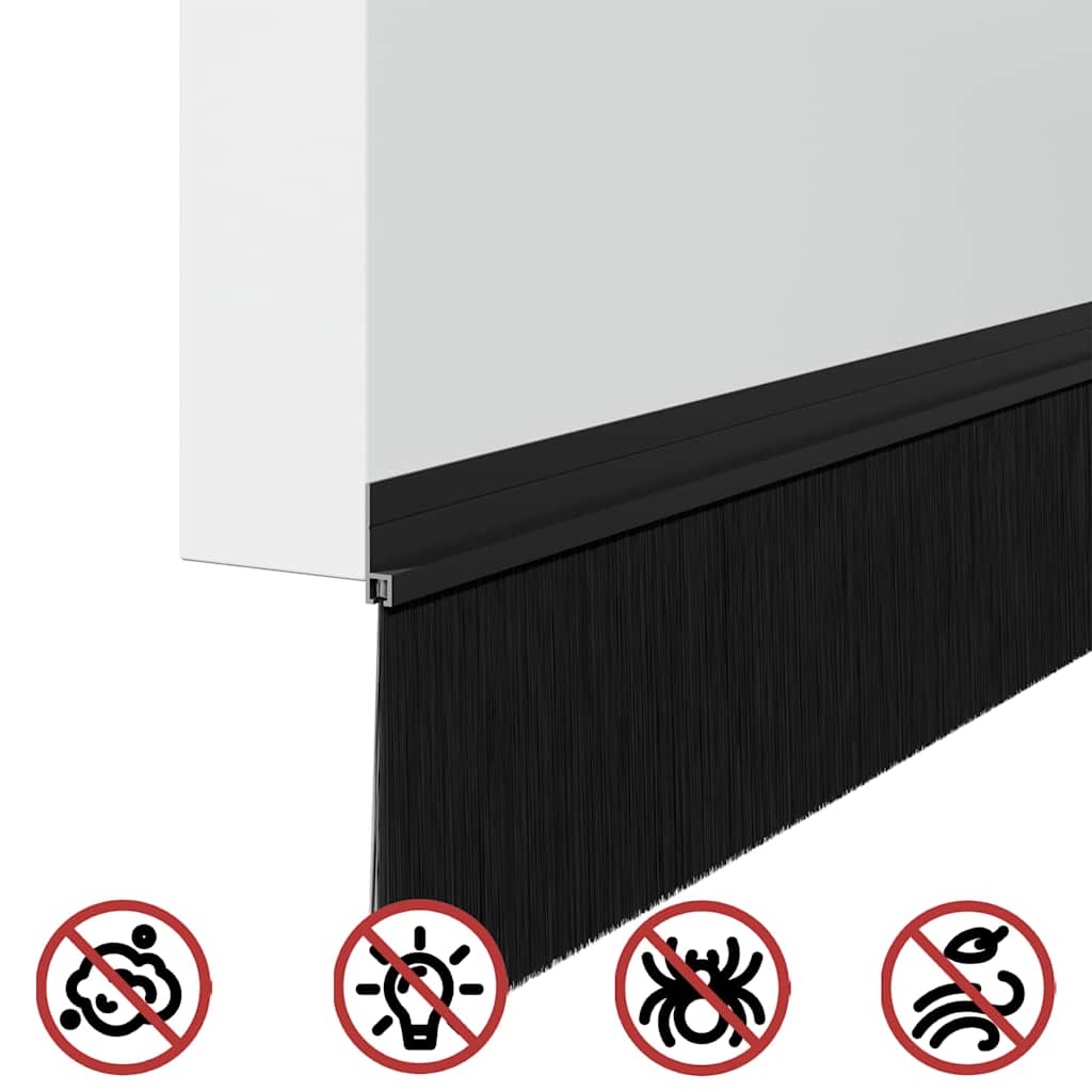 vidaXL Szczotki uszczelniające do drzwi samoprzylepne 2 pcs Czarny
