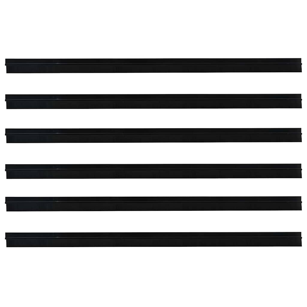 vidaXL Szczotki uszczelniające do drzwi samoprzylepne 6 pcs Czarny