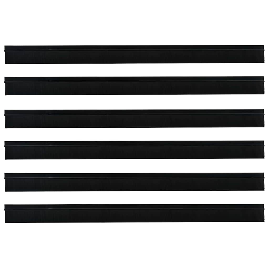 vidaXL Szczotki uszczelniające do drzwi samoprzylepne 6 pcs Czarny