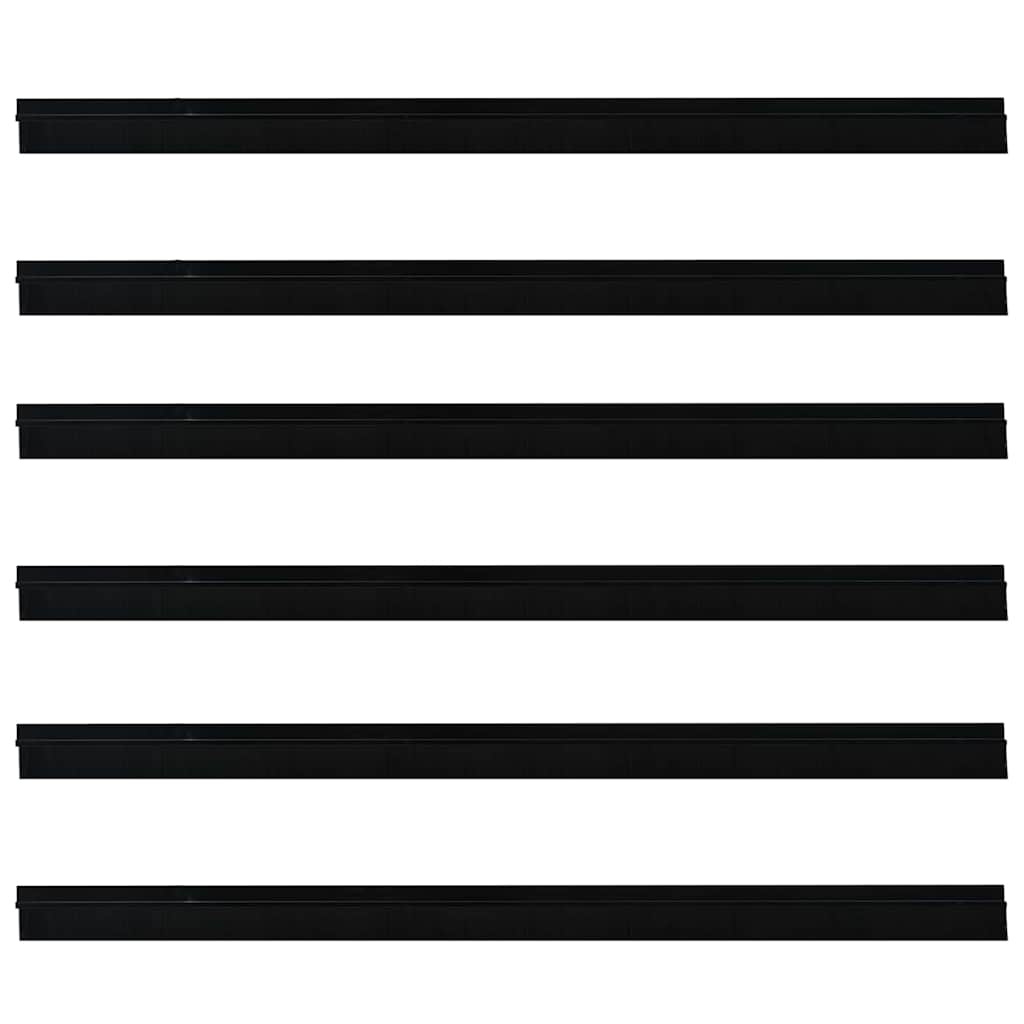 vidaXL Szczotki uszczelniające do drzwi samoprzylepne 6 pcs Czarny