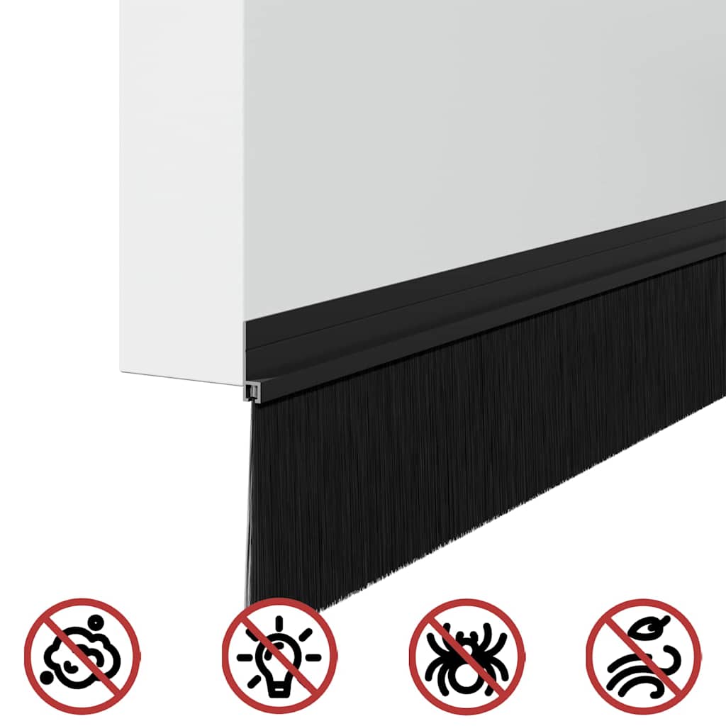 vidaXL Szczotki uszczelniające do drzwi samoprzylepne 6 pcs Czarny
