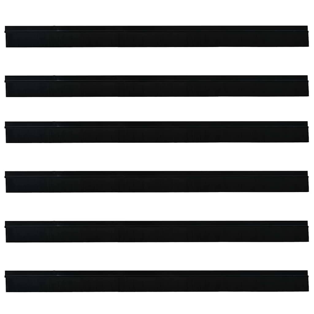 vidaXL Szczotki uszczelniające do drzwi samoprzylepne 6 pcs Czarny