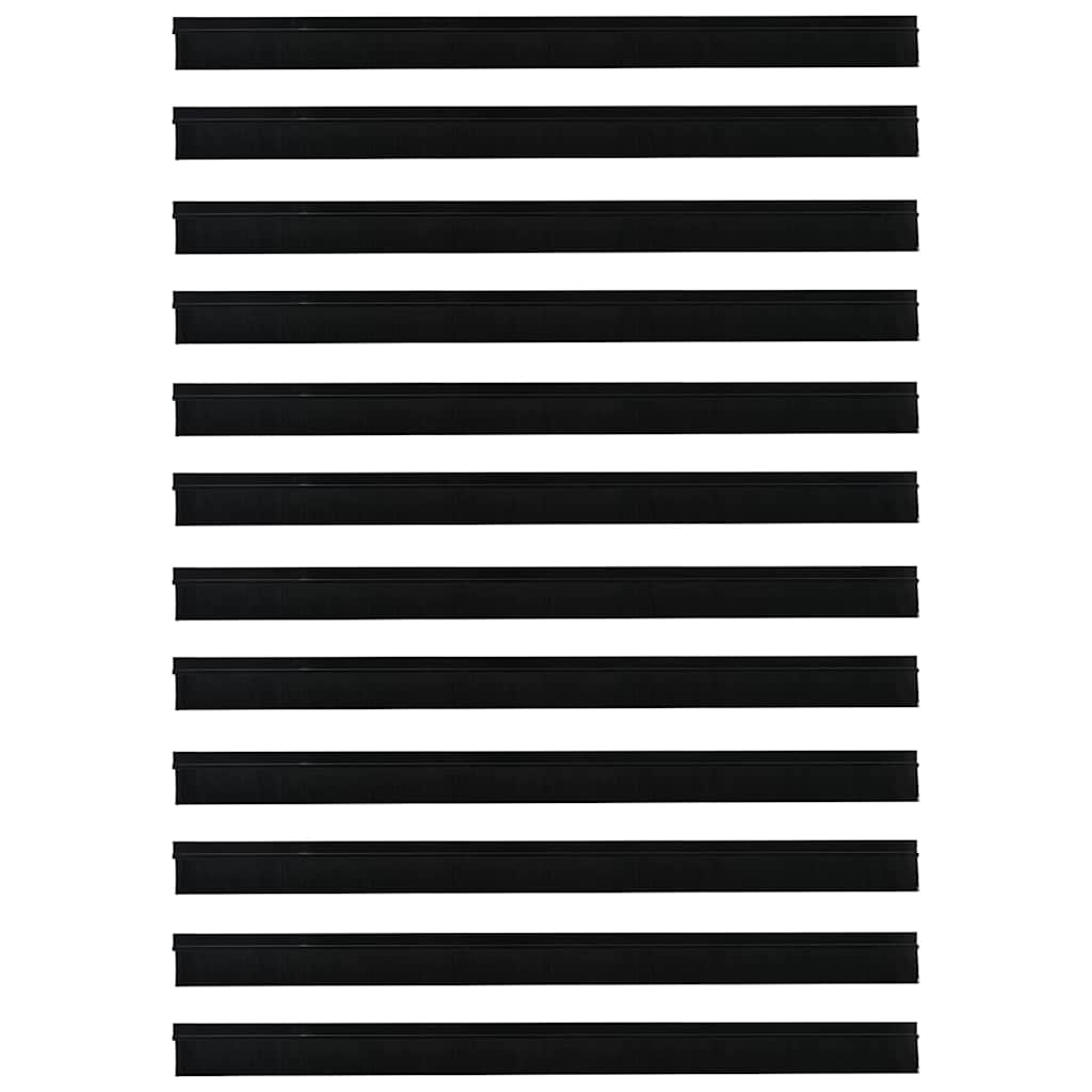vidaXL Szczotki uszczelniające do drzwi samoprzylepne 12 pcs Czarny