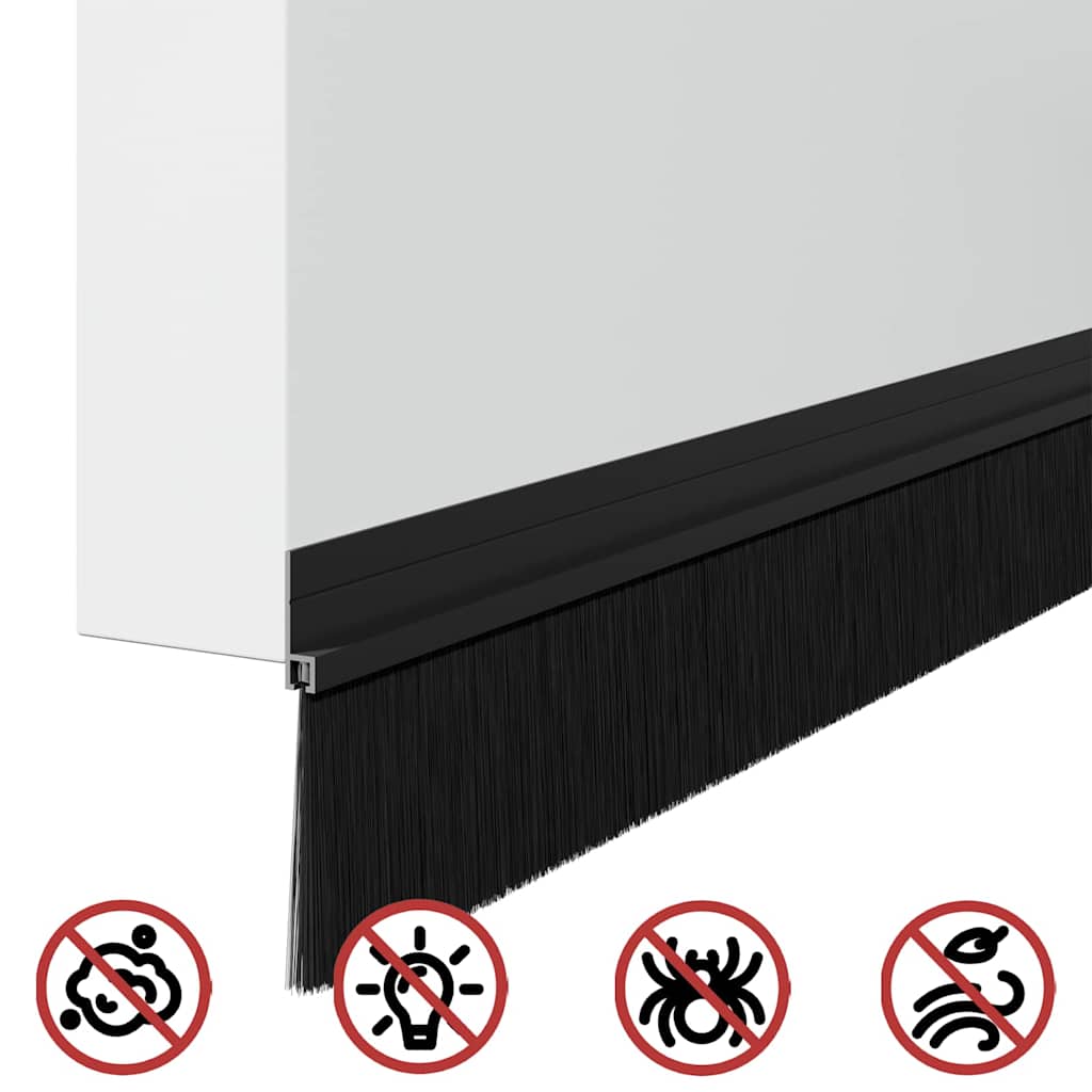 vidaXL Szczotki uszczelniające do drzwi samoprzylepne 12 pcs Czarny