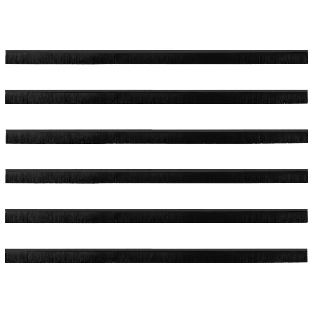 vidaXL Szczotki uszczelniające do drzwi samoprzylepne 6 pcs Czarny