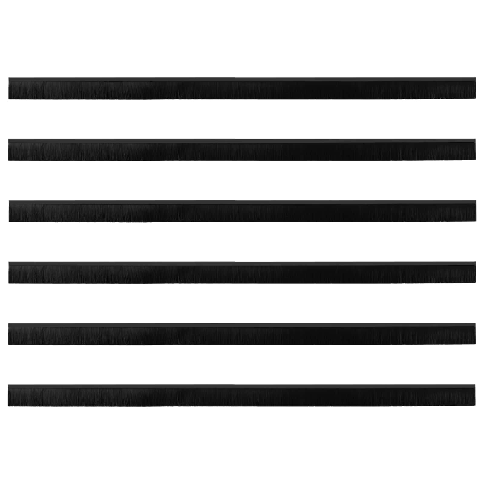 vidaXL Szczotki uszczelniające do drzwi samoprzylepne 6 pcs Czarny