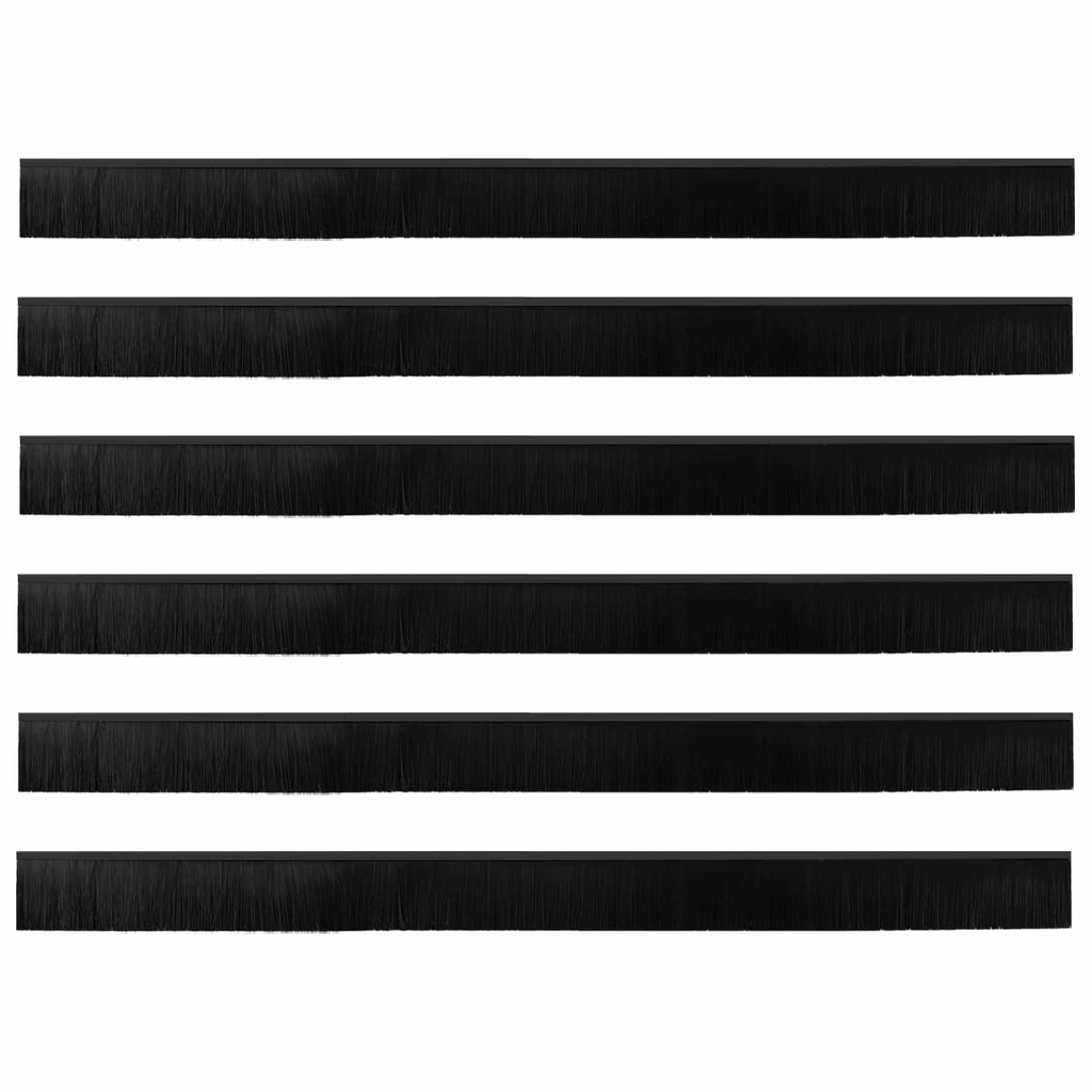 vidaXL Szczotki uszczelniające do drzwi samoprzylepne 6 pcs Czarny
