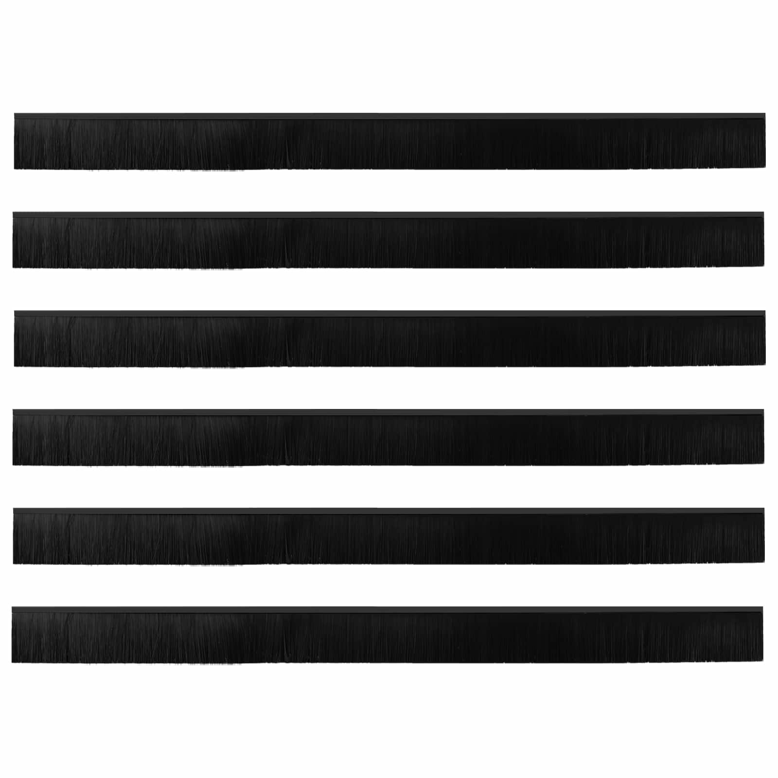 vidaXL Szczotki uszczelniające do drzwi samoprzylepne 6 pcs Czarny