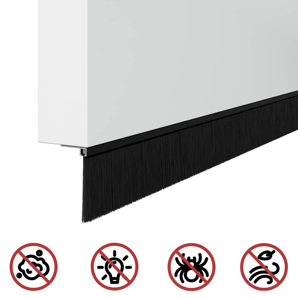 vidaXL Szczotki uszczelniające do drzwi samoprzylepne 6 pcs Czarny