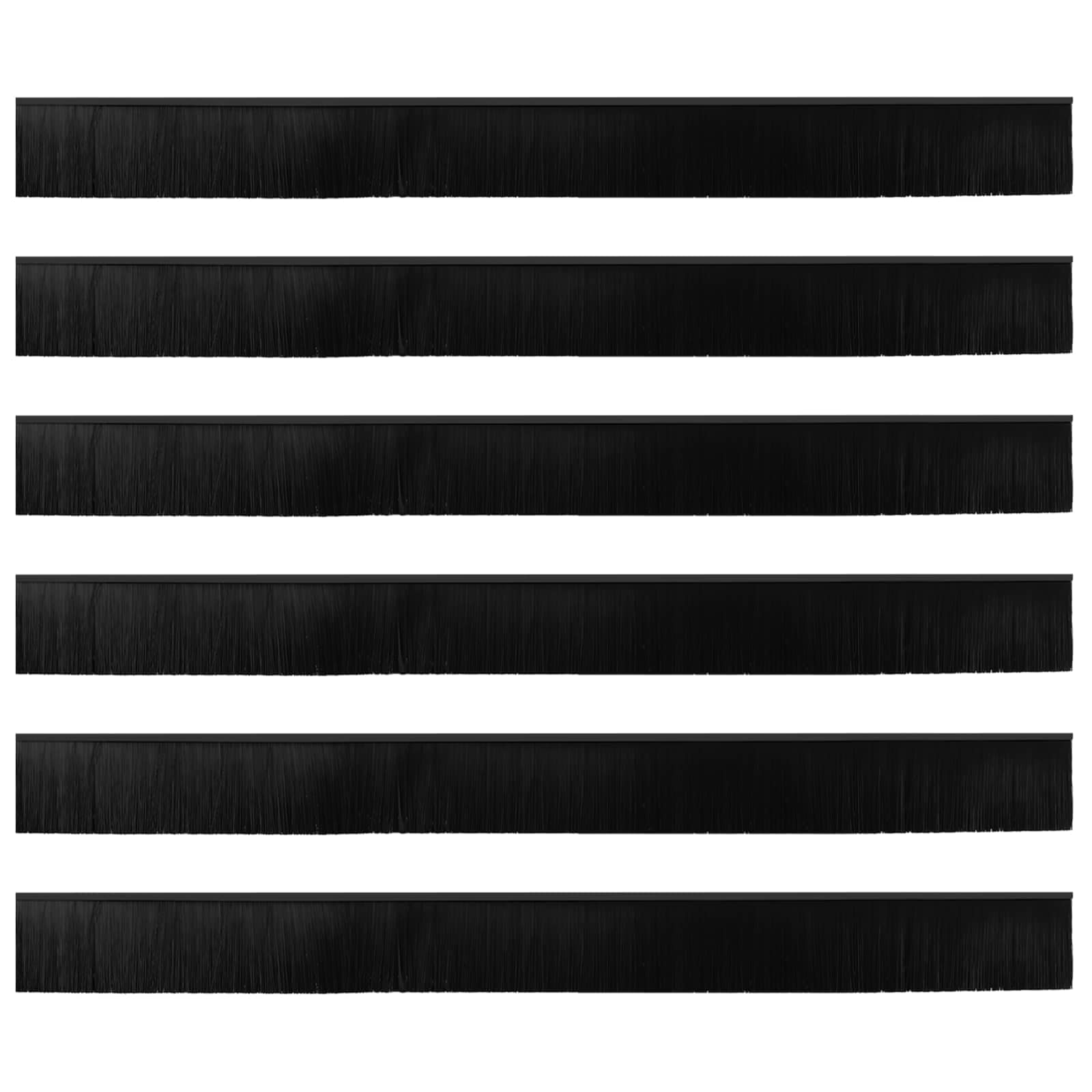 vidaXL Szczotki uszczelniające do drzwi samoprzylepne 6 pcs Czarny