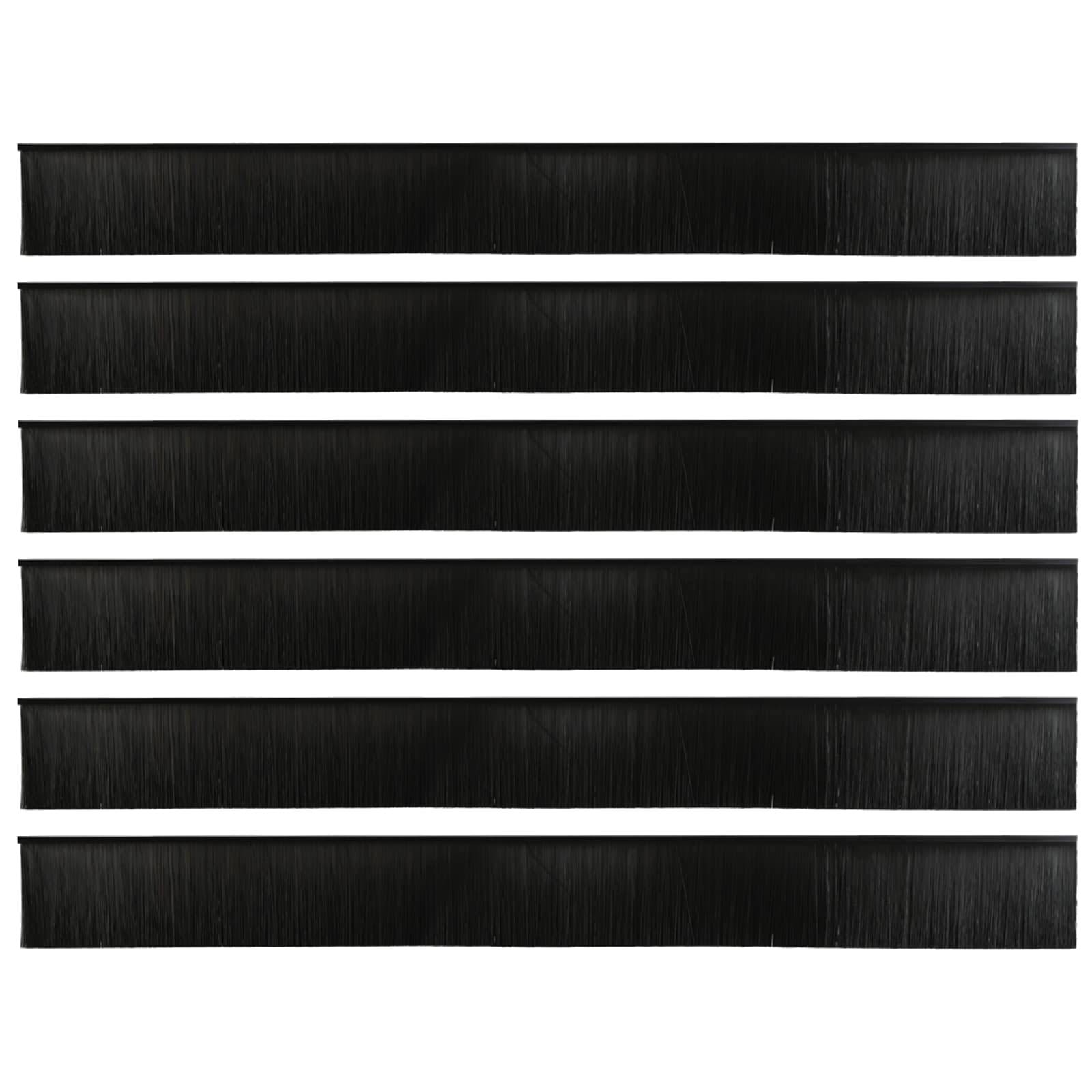vidaXL Szczotki uszczelniające do drzwi samoprzylepne 6 pcs Czarny