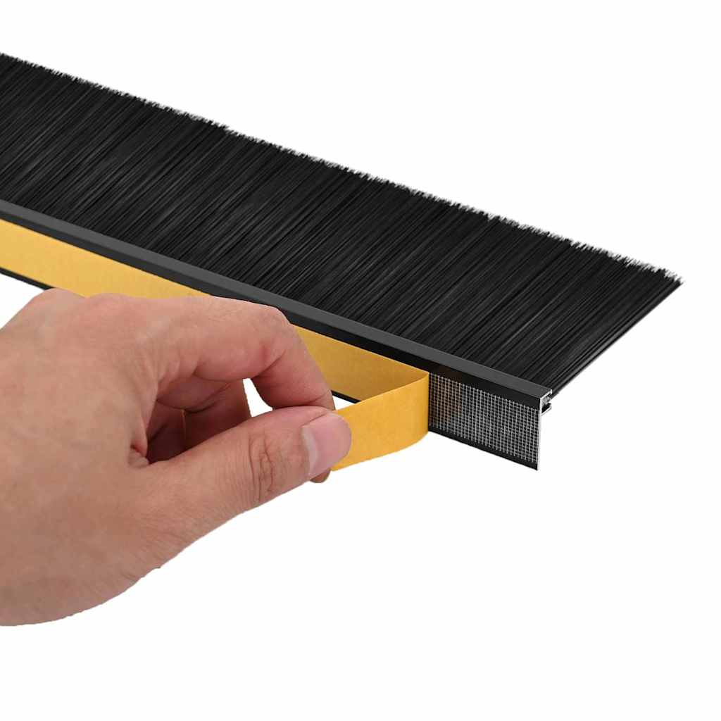 vidaXL Szczotki uszczelniające do drzwi samoprzylepne 12 pcs Czarny