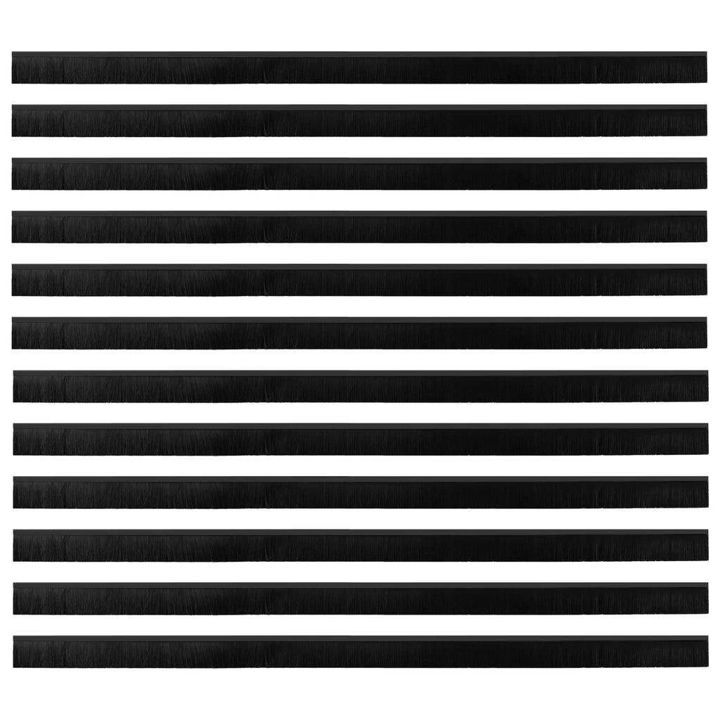 vidaXL Szczotki uszczelniające do drzwi samoprzylepne 12 pcs Czarny