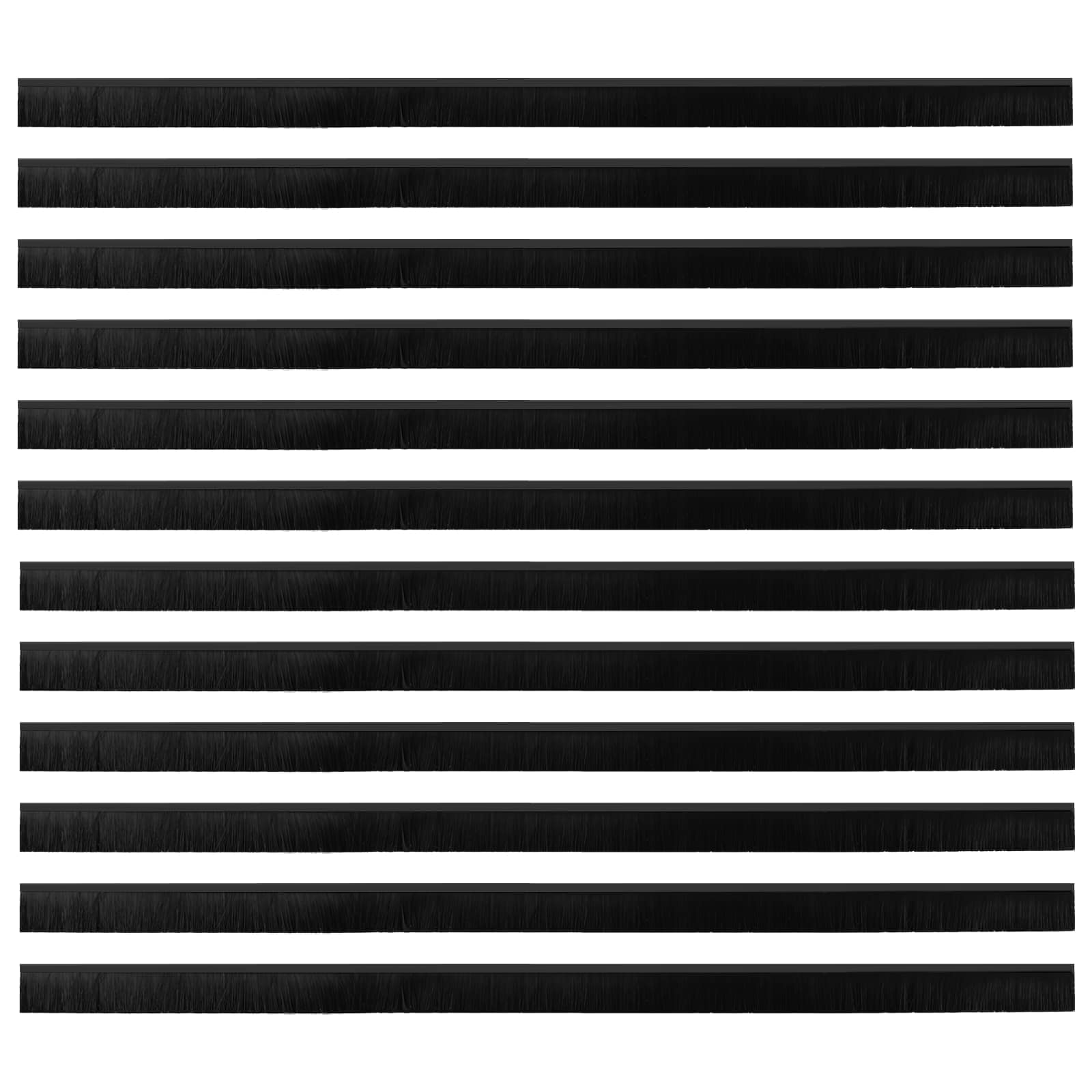 vidaXL Szczotki uszczelniające do drzwi samoprzylepne 12 pcs Czarny
