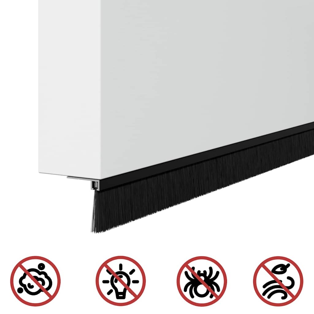 vidaXL Szczotki uszczelniające do drzwi samoprzylepne 12 pcs Czarny