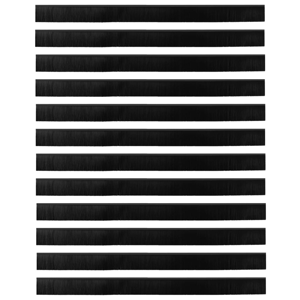vidaXL Szczotki uszczelniające do drzwi samoprzylepne 12 pcs Czarny
