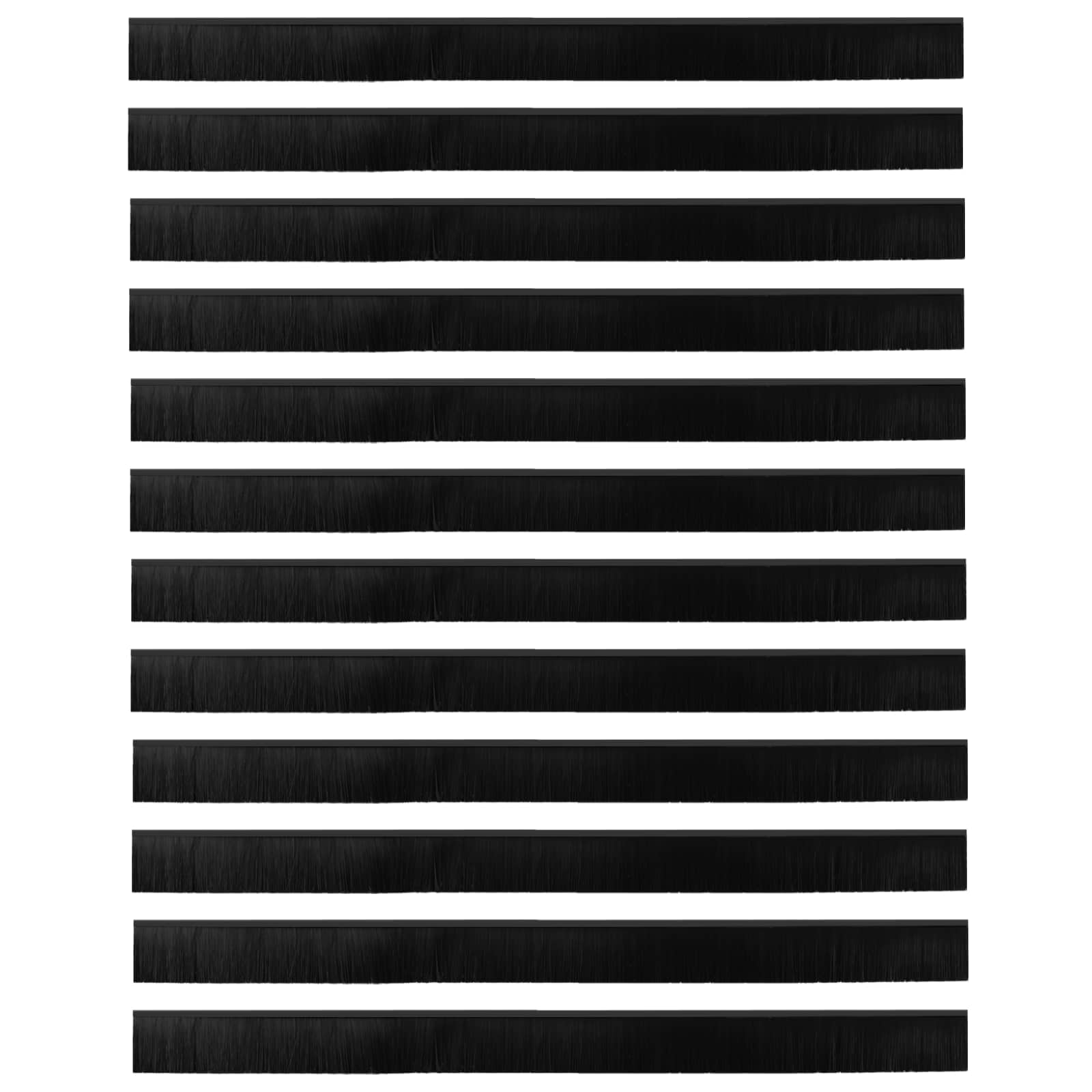 vidaXL Szczotki uszczelniające do drzwi samoprzylepne 12 pcs Czarny