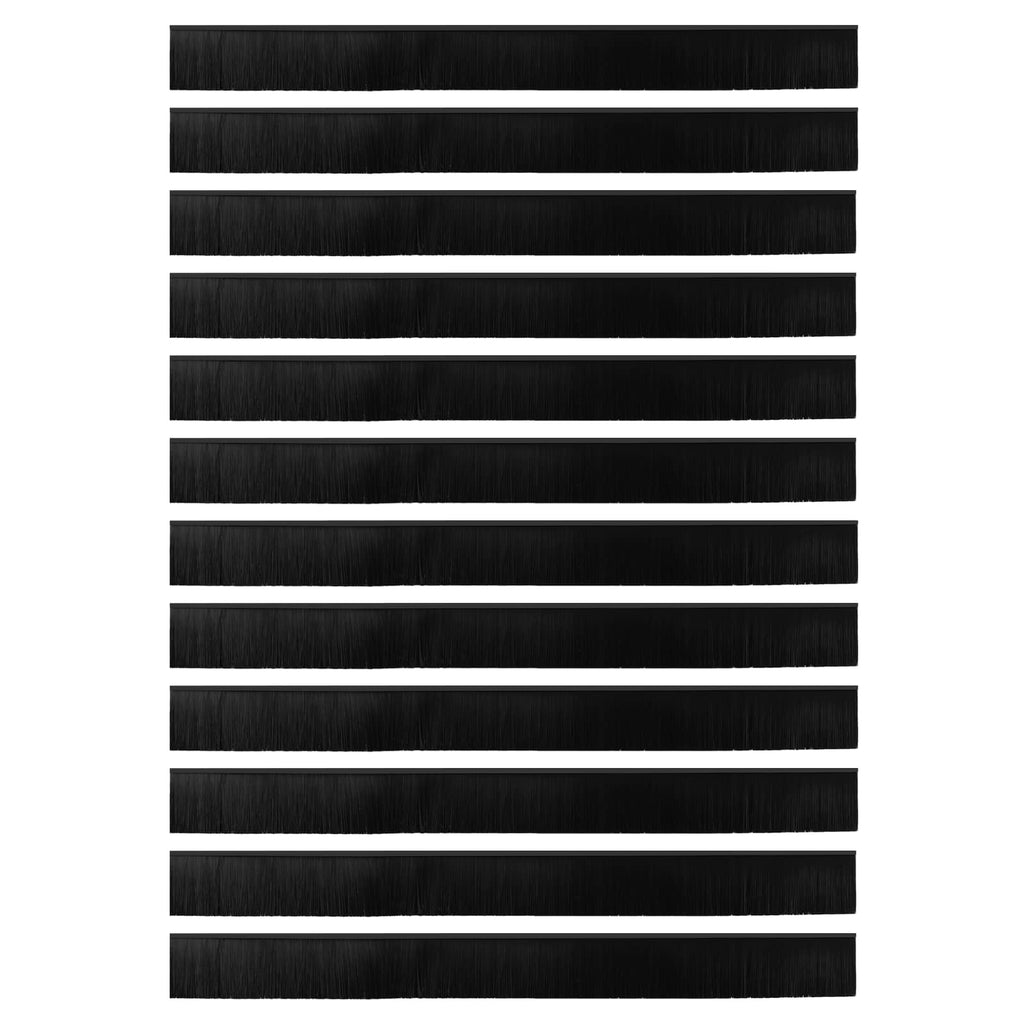 vidaXL Szczotki uszczelniające do drzwi samoprzylepne 12 pcs Czarny
