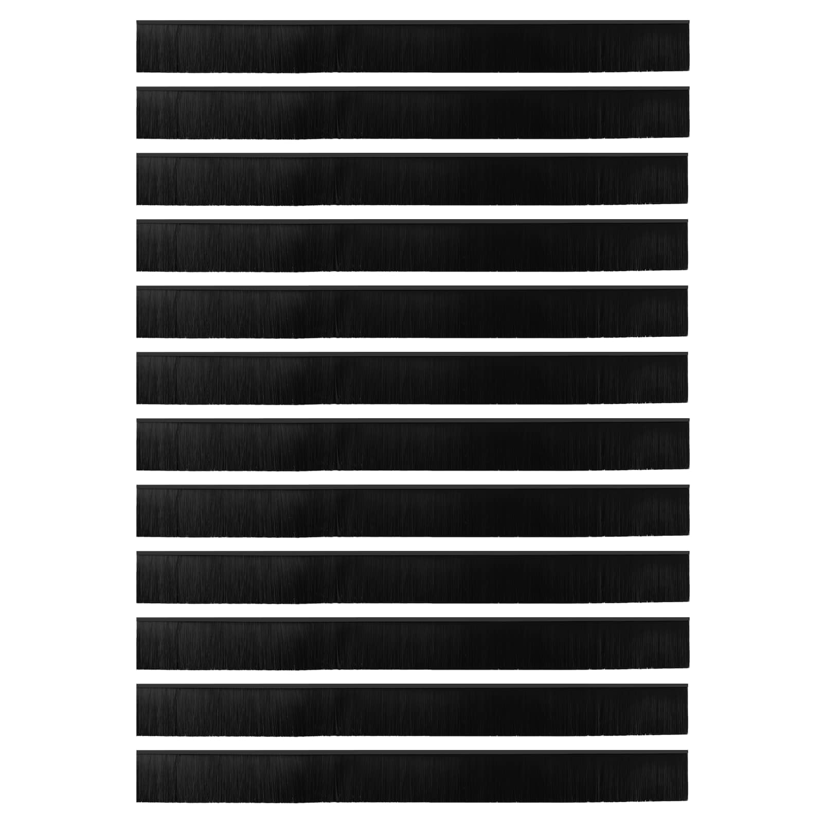 vidaXL Szczotki uszczelniające do drzwi samoprzylepne 12 pcs Czarny