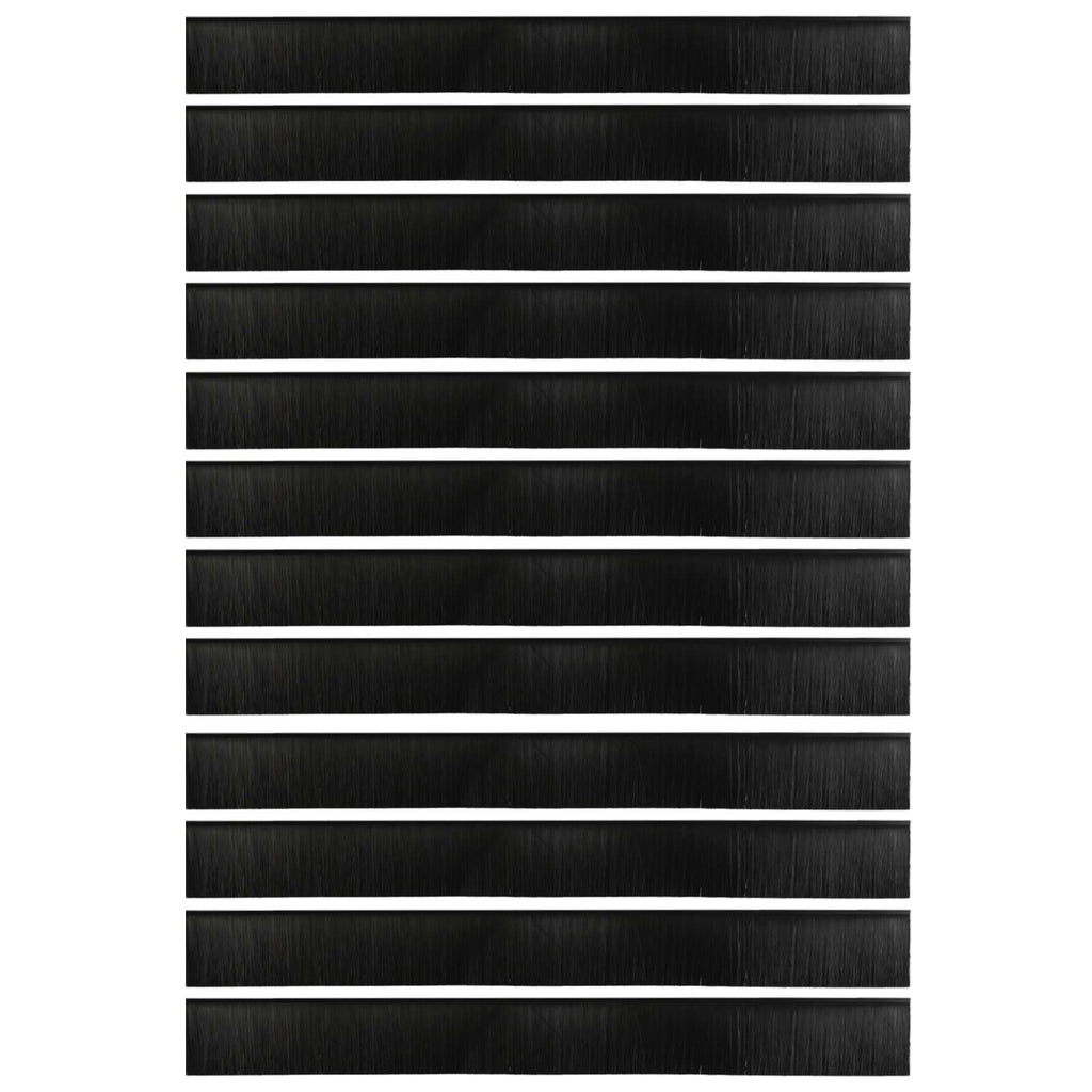 vidaXL Szczotki uszczelniające do drzwi samoprzylepne 12 pcs Czarny
