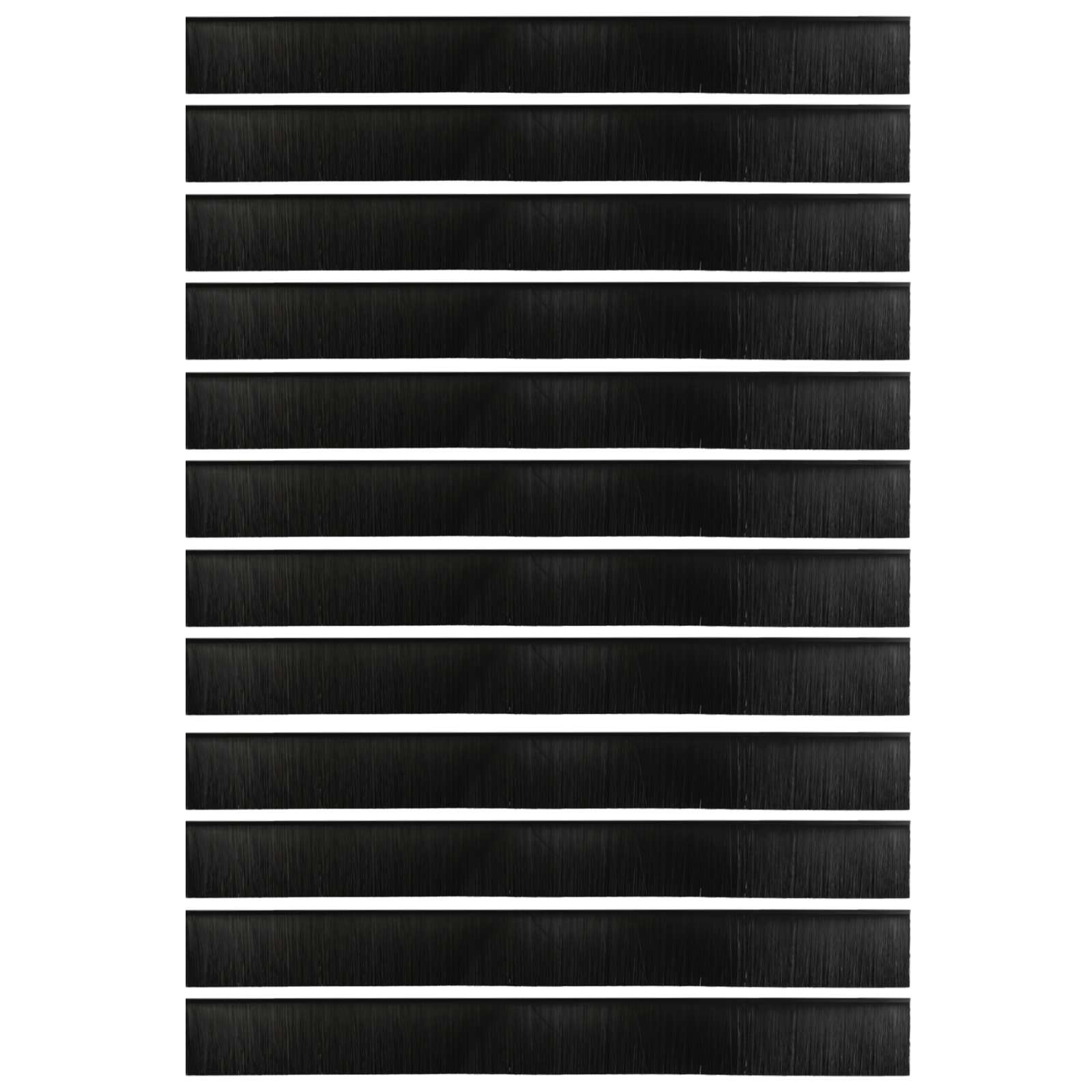 vidaXL Szczotki uszczelniające do drzwi samoprzylepne 12 pcs Czarny