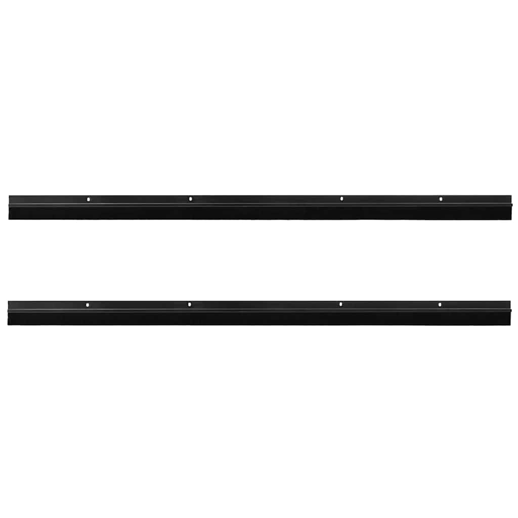 vidaXL Uszczelki z szczotką do drzwi na zatrzask 2 pcs Czarny 100 cm