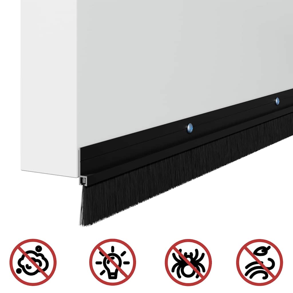 vidaXL Uszczelki z szczotką do drzwi na zatrzask 2 pcs Czarny 100 cm