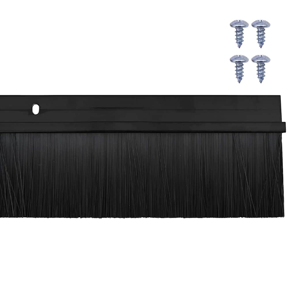 vidaXL Uszczelki z szczotką do drzwi na zatrzask 2 pcs Czarny 100 cm