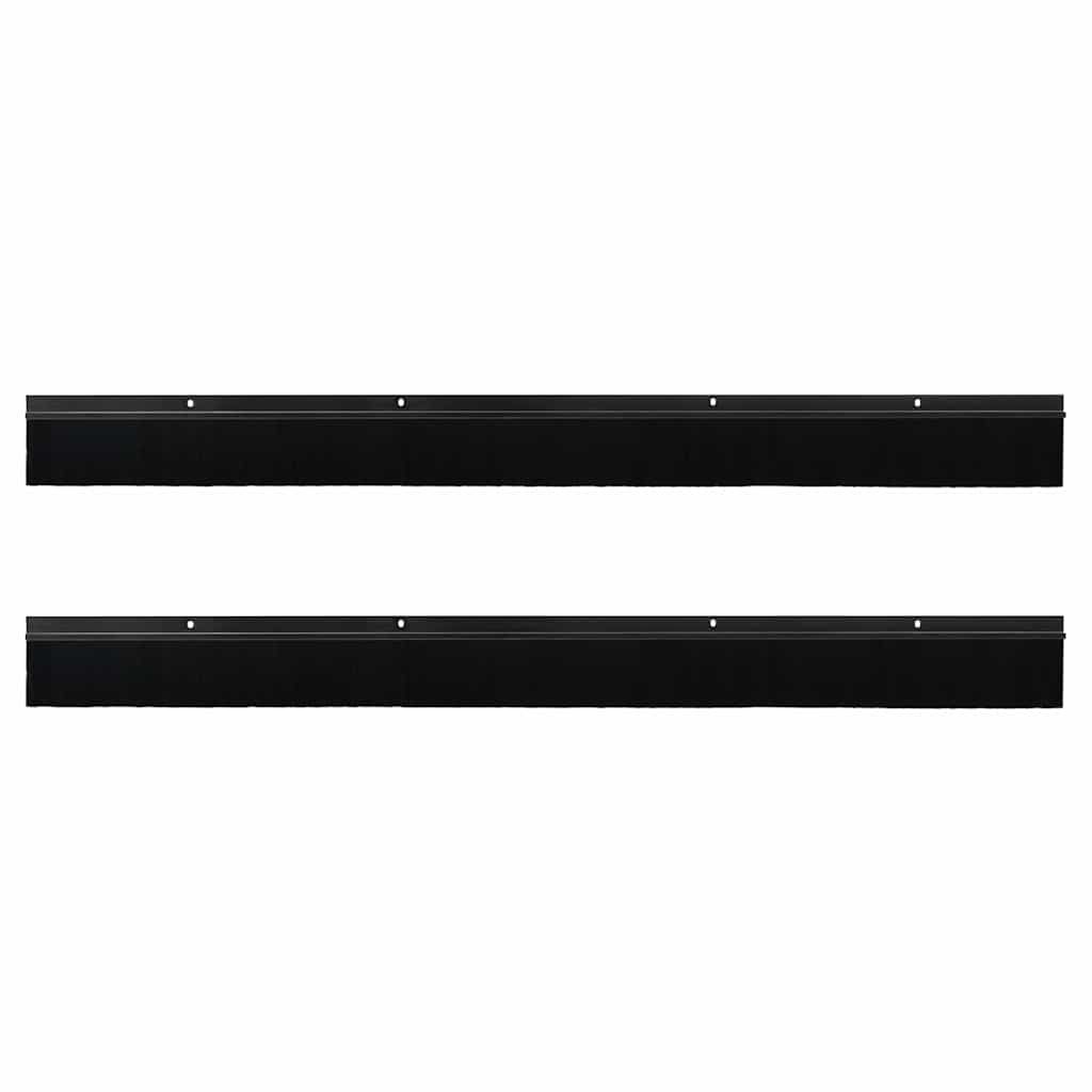 vidaXL Uszczelki z szczotką do drzwi na zatrzask 2 pcs Czarny 100 cm