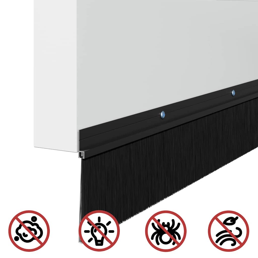 vidaXL Uszczelki z szczotką do drzwi na zatrzask 2 pcs Czarny 100 cm