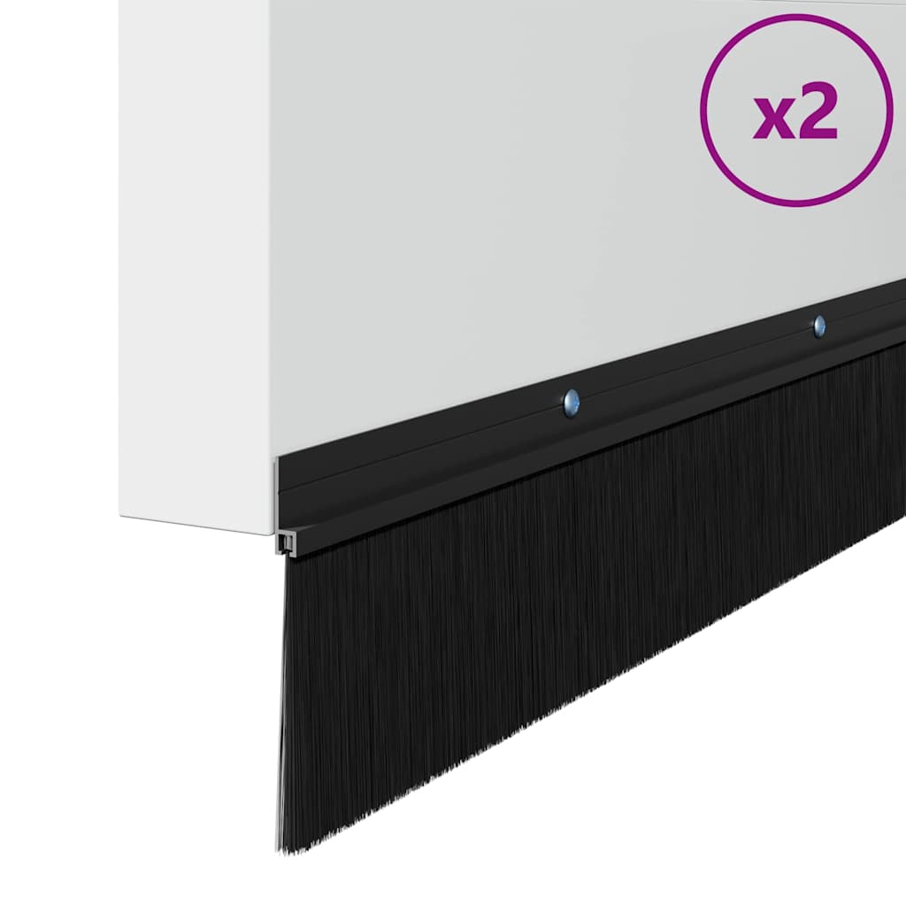vidaXL Uszczelki z szczotką do drzwi na zatrzask 2 pcs Czarny 100 cm