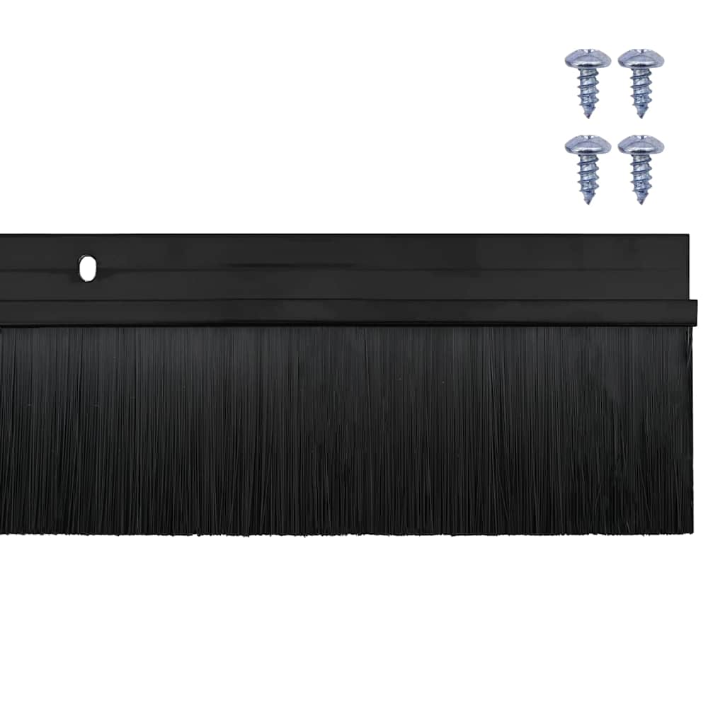 vidaXL Uszczelki z szczotką do drzwi na zatrzask 6 pcs Czarny 100 cm