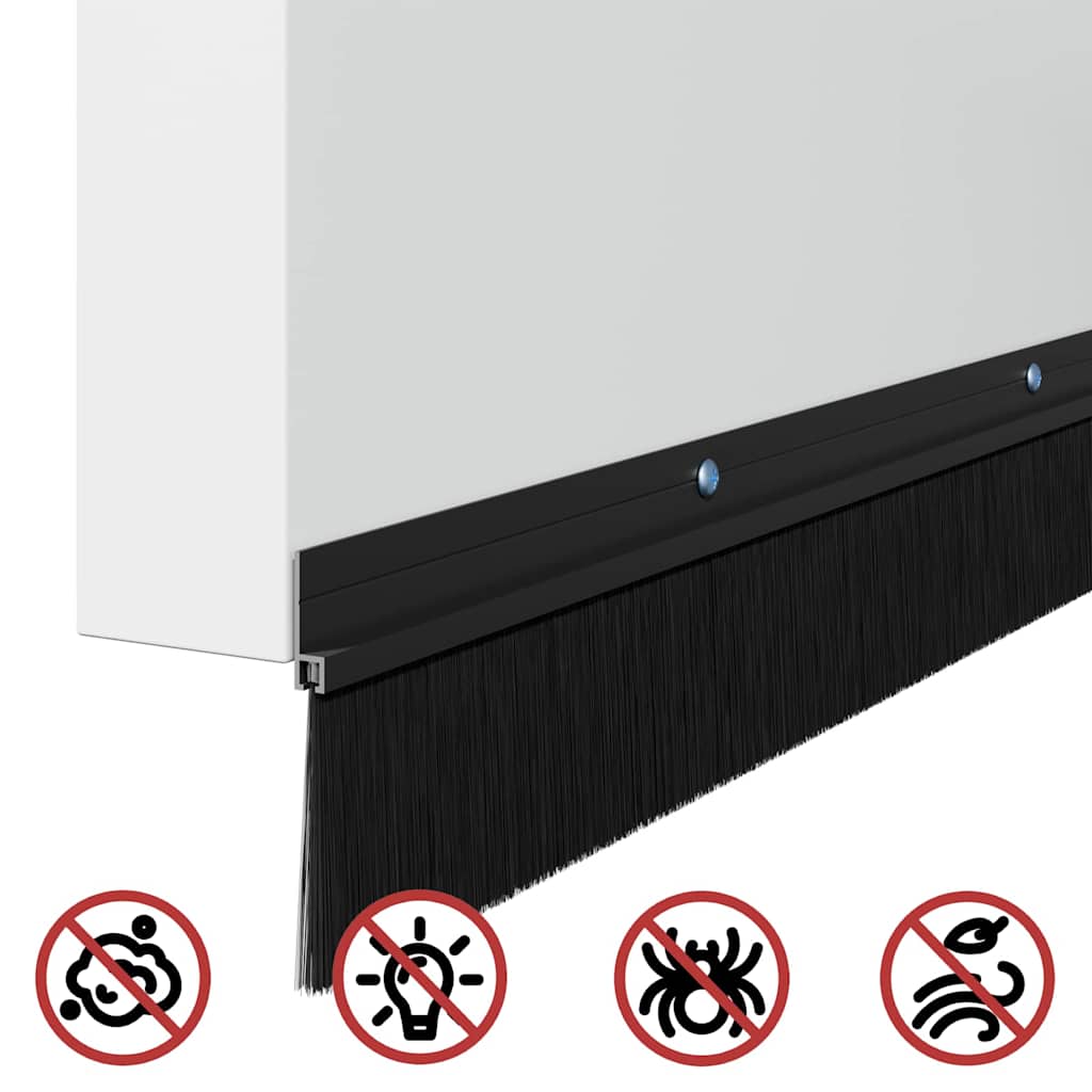 vidaXL Uszczelki z szczotką do drzwi na zatrzask 6 pcs Czarny 100 cm