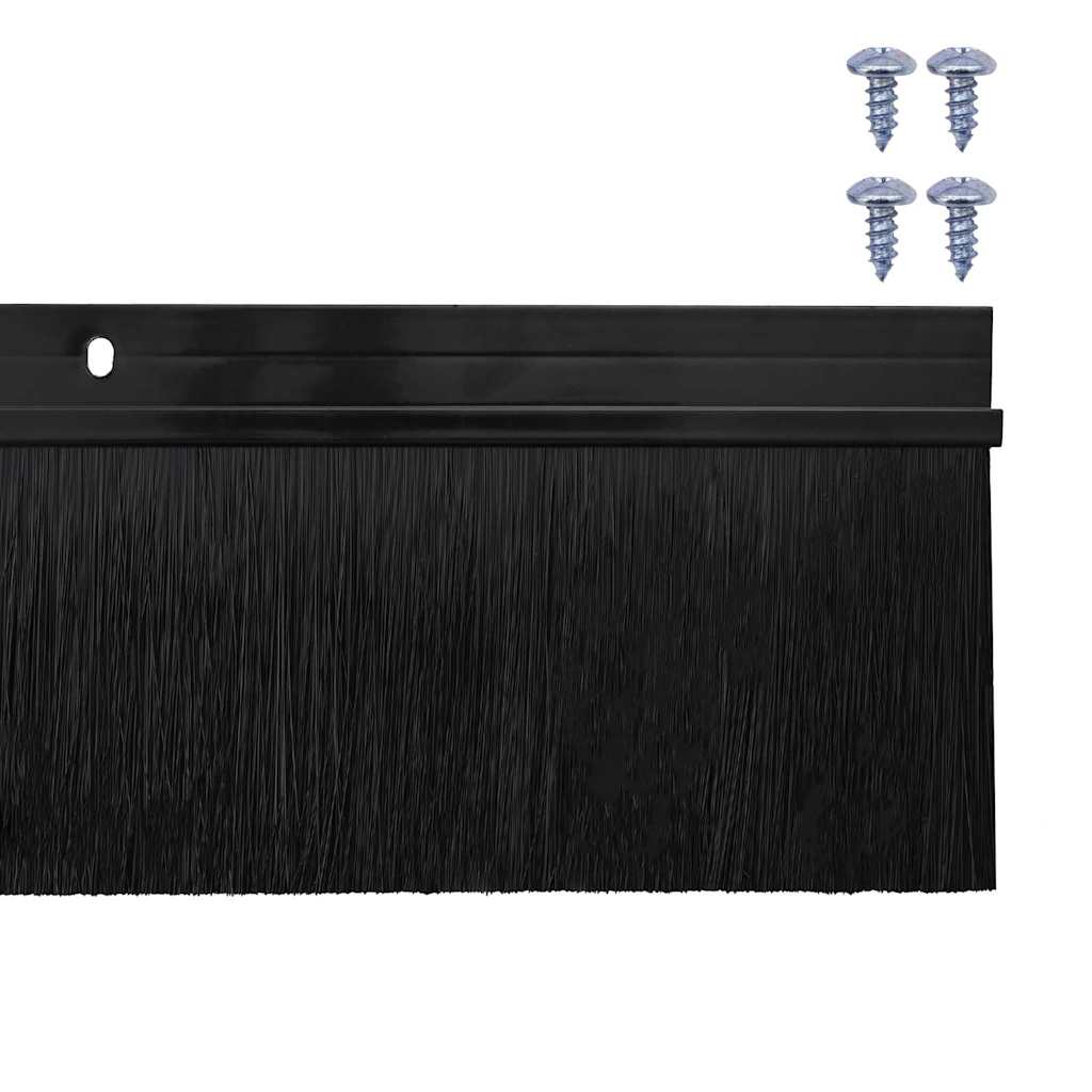 vidaXL Uszczelki z szczotką do drzwi na zatrzask 6 pcs Czarny 100 cm