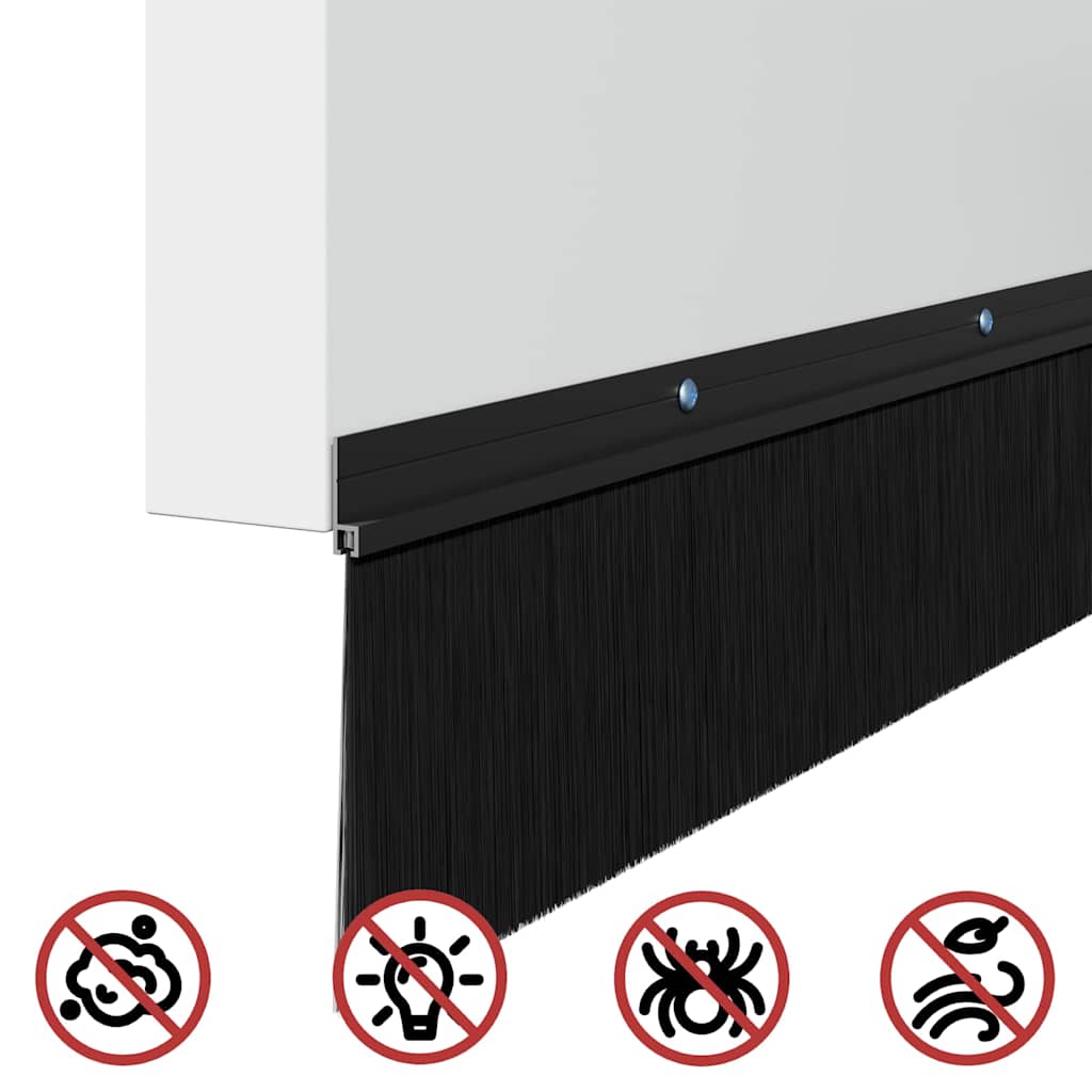 vidaXL Uszczelki z szczotką do drzwi na zatrzask 6 pcs Czarny 100 cm