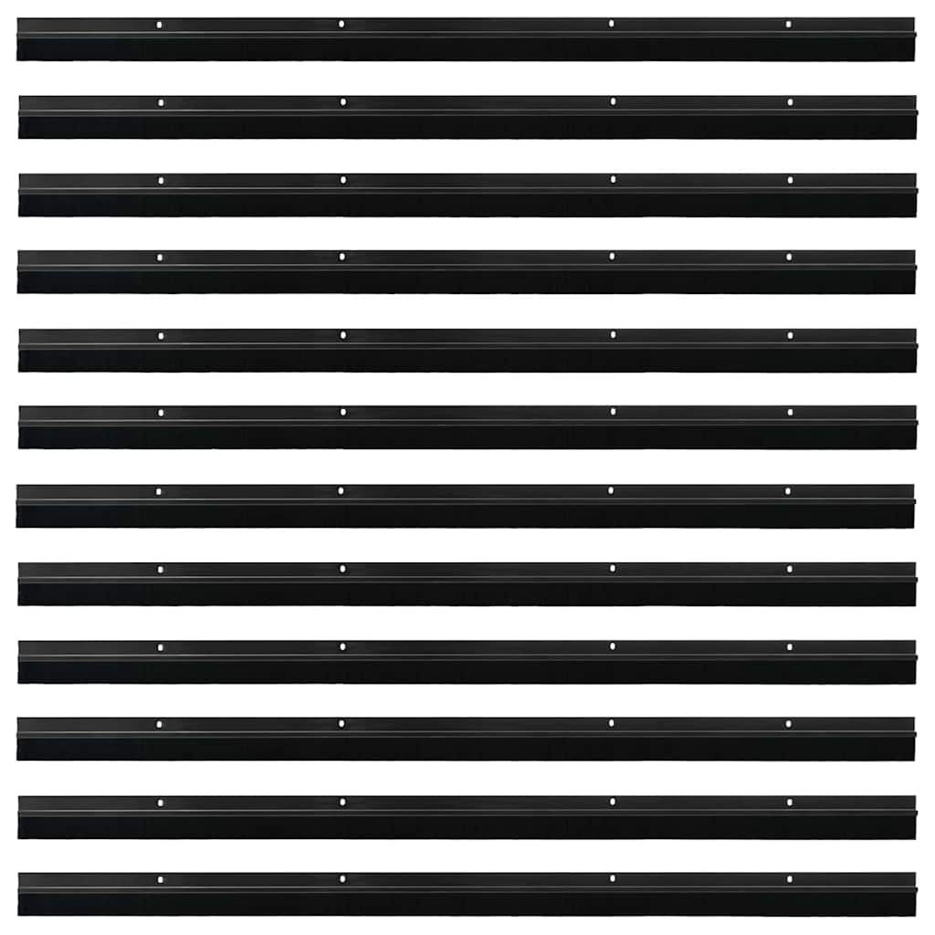 vidaXL Uszczelki z szczotką do drzwi na zatrzask 12 pcs Czarny 100 cm
