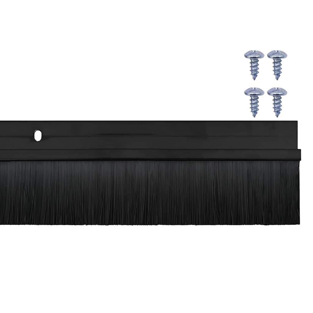 vidaXL Uszczelki z szczotką do drzwi na zatrzask 12 pcs Czarny 100 cm