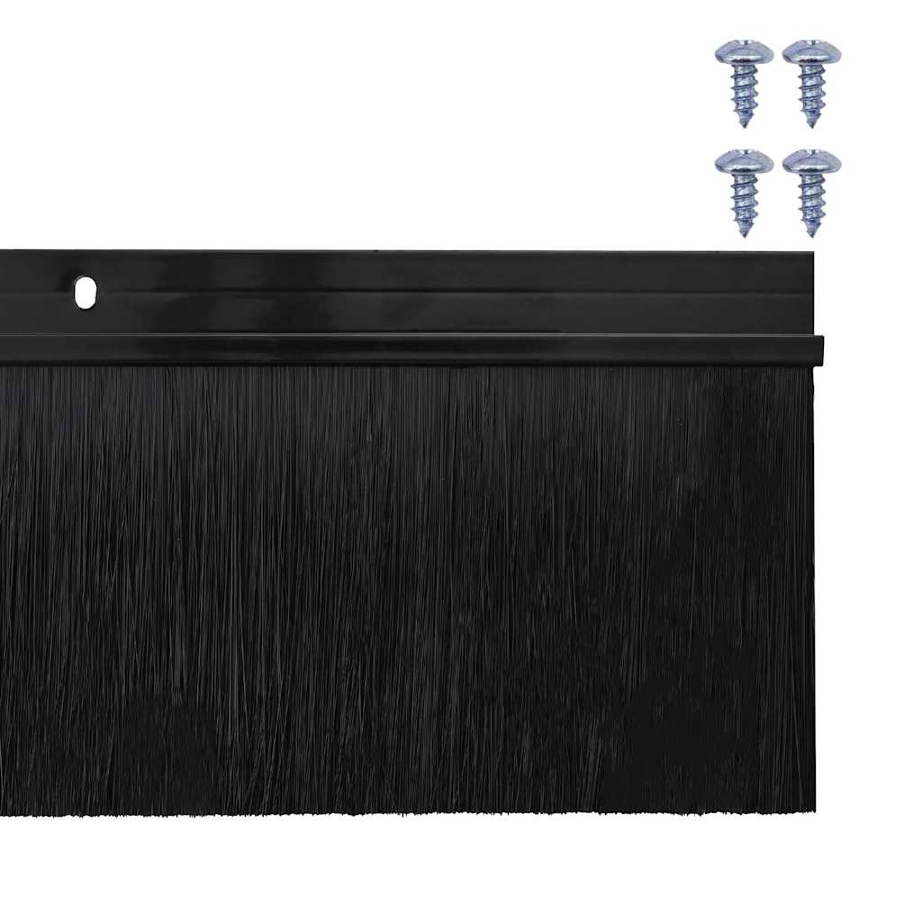 vidaXL Uszczelki z szczotką do drzwi na zatrzask 12 pcs Czarny 100 cm
